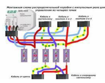 Alt: Схема подключения бистабильного импульсного реле