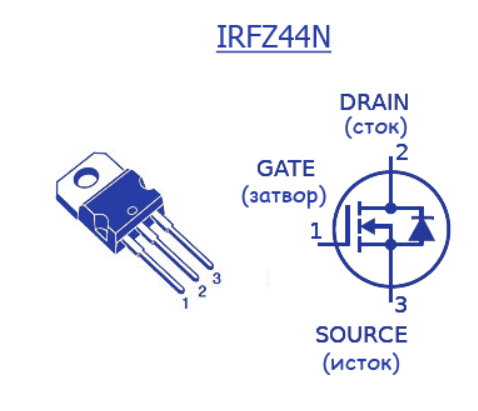 Irfz44n datasheet на русском схема